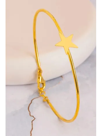 Kadın Gümüş Bileklik - El Yapımı Gümüş Yıldız Motifli Kadın Bileklik