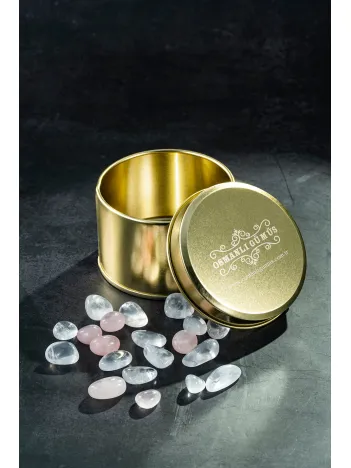 Bakır Bileklik İçin Metal Kutu Ve Doğal Kuvars Taşı