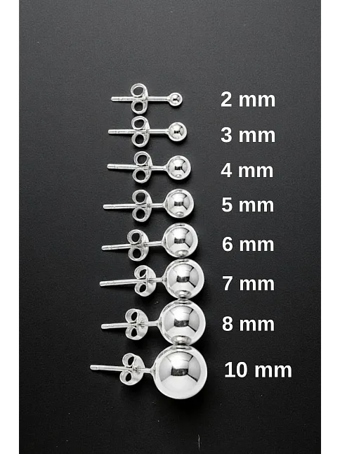 Kadın Gümüş Küpe - 4 mm 925 Ayar Gümüş Top Küpe