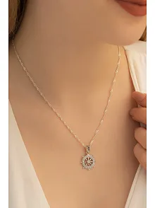 Gemi Dümeni Gümüş Bayan Kolye Zincir