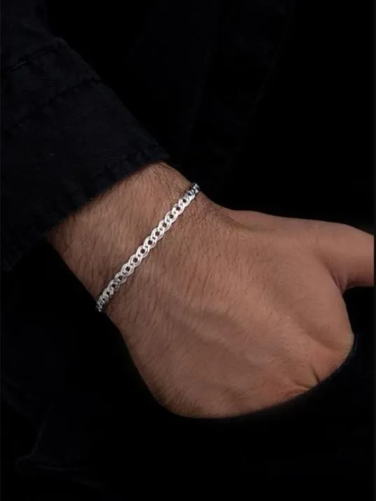 Erkek Gümüş Bileklik - 5mm Nano Model Gümüş Bileklik