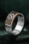 Erkek Gümüş Yüzük - Kral Zincirli Zülfikar Kılıcı İşlemeli Erkek Yüzük Erkek Gümüş Yüzük - Kral Zincirli Zülfikar Kılıcı İşlemeli Erkek Yüzük