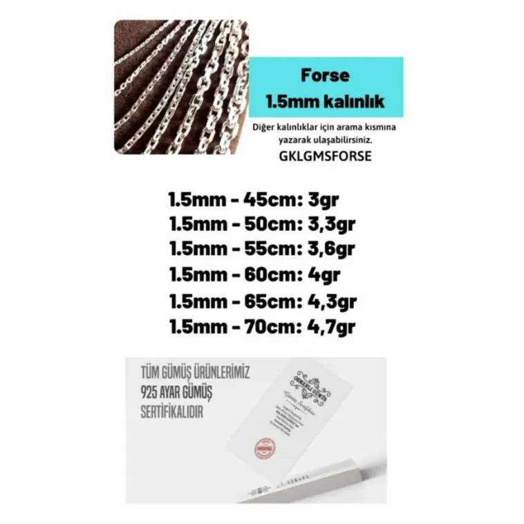 Kadın Gümüş Kolye - Forse Model 925 Ayar kadın Gümüş Kolye Zincir