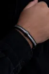 Erkek Çelik Bileklik - Çelik Siyah Balik Sirti Model Bileklik