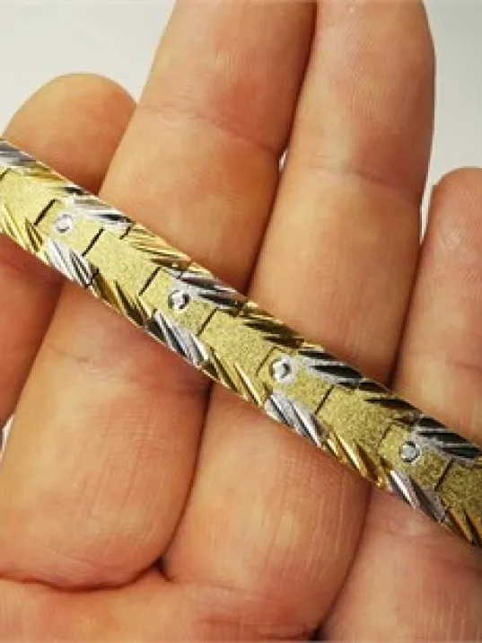 İMİTASYON ÇELİK BAYAN BİLEZİK BİLEKLİK ALTIN İŞÇİLİKLİ