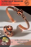 Kadın Bakır Bileklik Yüzük Set - Zultanit Taşı Model 2 Ağaç Kabuğu Model İnce Metal Kutu Kuvars Taşı Kadın Bakır Bileklik Yüzük Set - Zultanit Taşı Model 2 Ağaç Kabuğu Model İnce Metal Kutu Kuvars Taşı