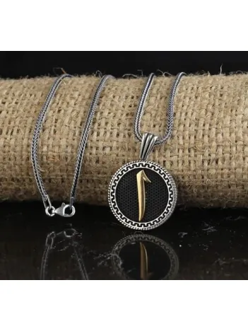 Elif Yuvarlak Model Gümüş Erkek Kolye GKLYVRLKMDL-ALT