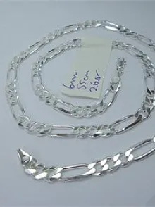 FİGARO GÜMÜŞ ERKEK KOLYE ZİNCİR KALIN MODEL 6MM
