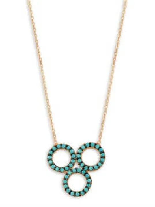 TURKUAZ TAŞLI ÜÇ HALKALI MODEL BAYAN GÜMÜŞ KOLYE TURKUAZ TAŞLI ÜÇ HALKALI MODEL BAYAN GÜMÜŞ KOLYE