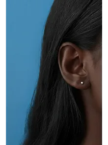 Kadın Gümüş Küpe - 3 mm 925 Ayar Gümüş Top Küpe