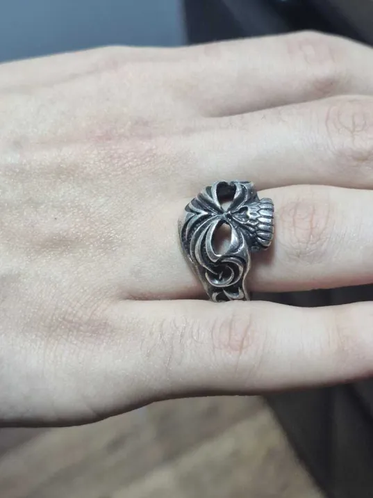 Erkek Gümüş Yüzük - 925 Ayar Gümüş Kuru Kafa Model Gotik Tarz Erkek Yüzük Erkek Gümüş Yüzük - 925 Ayar Gümüş Kuru Kafa Model Gotik Tarz Erkek Yüzük