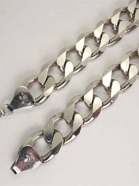 Devasa Kalın Gurmet Gümüş Erkek Kolye Zincir Özel Üretim 183,5gr Rodyumlu Model