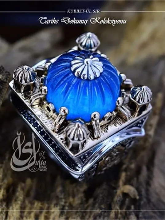 İslam Usta Tasarımı Kubbet-ül Sır Gümüş Erkek Yüzük