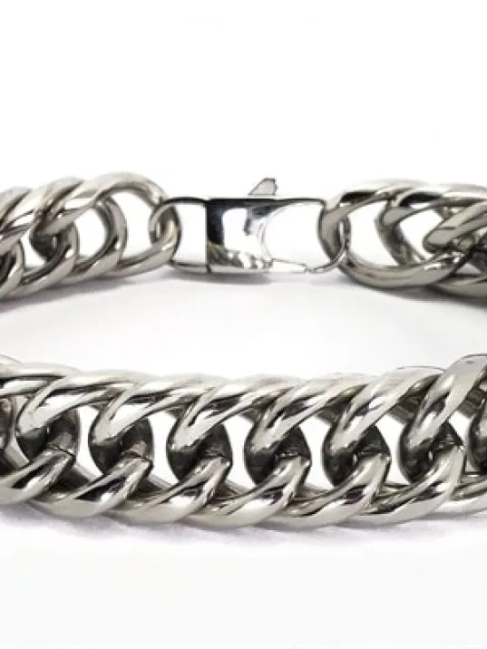 14mm Gurmet Erkek Çelik Bileklik Künye Orta Kalınlıkta