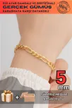 18 Ayar Gerçek Altın Kaplama Kararmayan 5 Mm Erkek Gümüş Bileklik Figaro Model 18 Ayar Gerçek Altın Kaplama Kararmayan 5 Mm Erkek Gümüş Bileklik Figaro Model