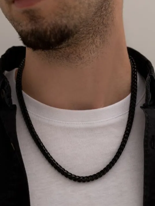 Erkek Çelik Kolye Kare Model Paslanmaz Çelik Kolye