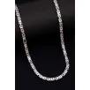 Erkek Gümüş Kolye - 5.5mm Dikdörtgen Kesim Yassı Kral Gümüş Kolye Erkek Gümüş Kolye - 5.5mm Dikdörtgen Kesim Yassı Kral Gümüş Kolye