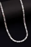 Erkek Gümüş Kolye - 5.5mm Dikdörtgen Kesim Yassı Kral Gümüş Kolye