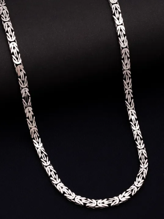 Erkek Gümüş Kolye - 5.5mm Dikdörtgen Kesim Yassı Kral Gümüş Kolye Erkek Gümüş Kolye - 5.5mm Dikdörtgen Kesim Yassı Kral Gümüş Kolye