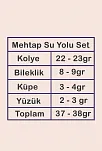 Kadın Gümüş Takı Seti - Mehtap Baget Taşlı Kolye, Bileklik, Yüzük, Küpe Tam Set
