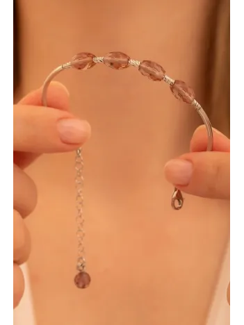 Kadın Gümüş Bileklik -Zultanit Taşlı Dorika Model Kadın Bilezik Her Bileğe Uyar