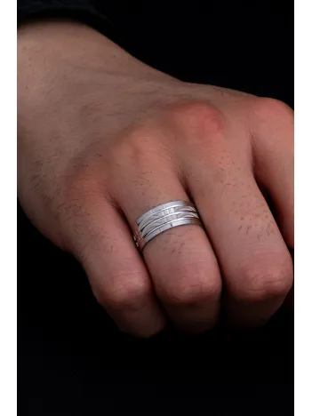 Zeus Model Erkek Gümüş Tek Alyans Yüzük Nişan Söz Yüzükleri