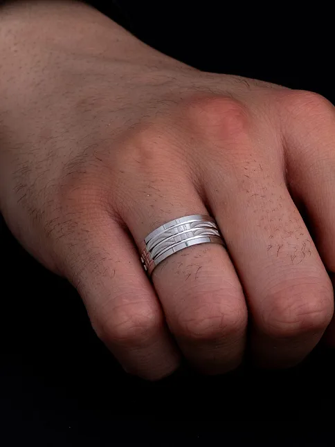 Zeus Model Erkek Gümüş Tek Alyans Yüzük Nişan Söz Yüzükleri
