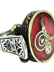 Tuğralı Otantik Gümüş Erkek Yüzük Yzk75