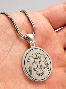 Çift Başlı Selçuklu Kartalı Erkek Gümüş Kolye Zincir