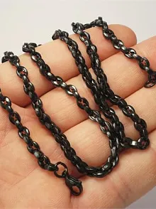 İnce Siyah Model Erkek Çelik Kolye Yeni Model!!