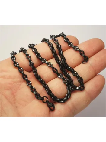 İnce Siyah Model Erkek Çelik Kolye Yeni Model!!