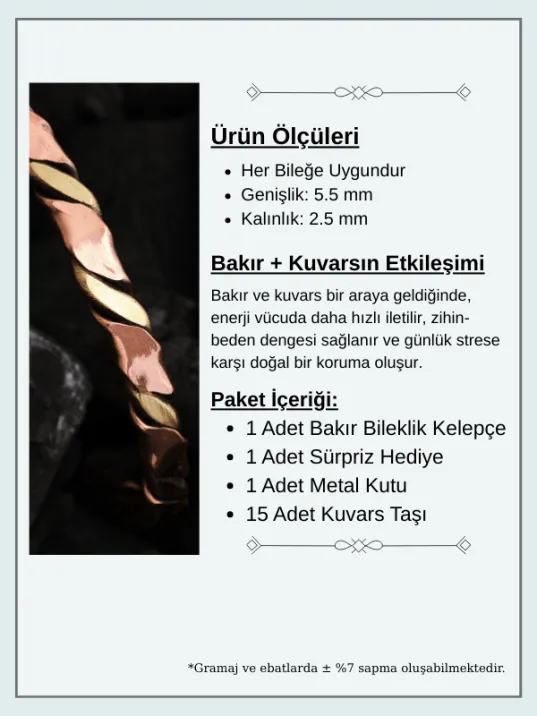 Kadın Bakır Bileklik - Sirayet Kadın Bakır Kelepçe Bileklik Bilezik