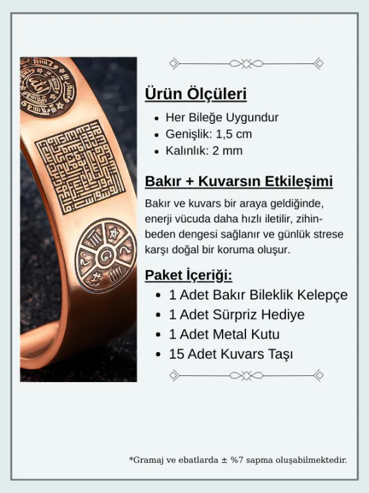 Bakır Bileklik Silinmez Zırh Koruma Dualı Celcelutiye Metal Kutu Doğal Taşlar Kadın Erkek Bilezik Bakır Bileklik Silinmez Zırh Koruma Dualı Celcelutiye Metal Kutu Doğal Taşlar Kadın Erkek Bilezik