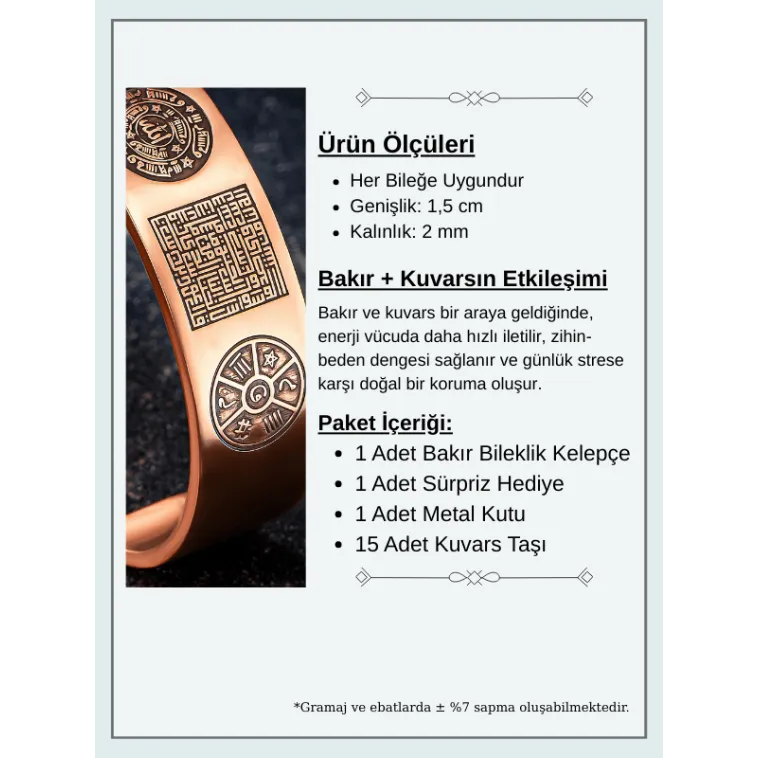 Bakır Bileklik Silinmez Zırh Koruma Dualı Celcelutiye Metal Kutu Doğal Taşlar Kadın Erkek Bilezik Bakır Bileklik Silinmez Zırh Koruma Dualı Celcelutiye Metal Kutu Doğal Taşlar Kadın Erkek Bilezik