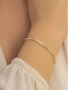 Kadın Gümüş Bileklik - 925 Ayar Küp Zincir Gümüş Bileklik 2mm