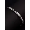 Erkek Gümüş Bileklik - 4.5mm Dikdörtgen Kesim Yassı Kral Gümüş Bileklik Erkek Gümüş Bileklik - 4.5mm Dikdörtgen Kesim Yassı Kral Gümüş Bileklik