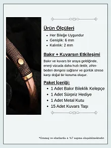 Kadın Bakır Bileklik - Beyza Model Kadın Bakır Kelepçe Bileklik Bilezik