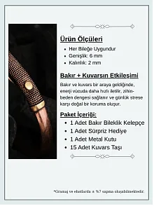 Kadın Bakır Bileklik - Beyza Model Kadın Bakır Kelepçe Bileklik Bilezik
