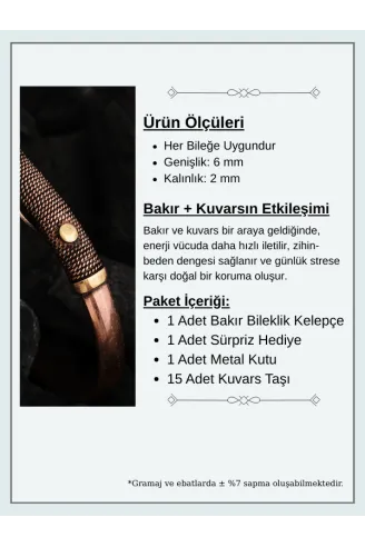 Kadın Bakır Bileklik - Beyza Model Kadın Bakır Kelepçe Bileklik Bilezik