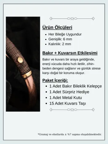 Kadın Bakır Bileklik - Beyza Model Kadın Bakır Kelepçe Bileklik Bilezik