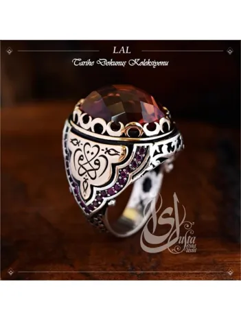 İslam Usta Tasarımı Lal Gümüş Erkek Yüzük