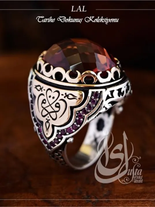 İslam Usta Tasarımı Lal Gümüş Erkek Yüzük