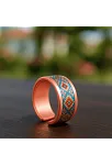 Kadın Bakır Bileklik Yüzük Set - Rainbow Model Özel Baskı Metal Kutu Ve Kuvars Taşı