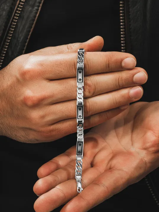 Erkek Gümüş Bileklik - Vidalı Tasarım Parlak Gurmet Model 925 Ayar Erkek Bileklik Erkek Gümüş Bileklik - Vidalı Tasarım Parlak Gurmet Model 925 Ayar Erkek Bileklik