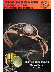 Erkek Çelik Bileklik - Odun Jasper Doğal Taş Çelik Bileklik
