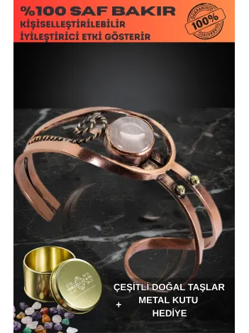 Erkek Çelik Bileklik - Odun Jasper Doğal Taş Çelik Bileklik