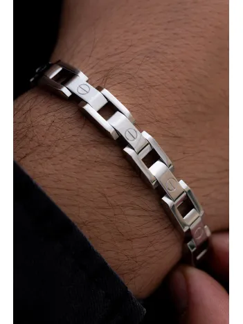 Erkek Çelik Bileklik - Vida Model Çelik Bileklik