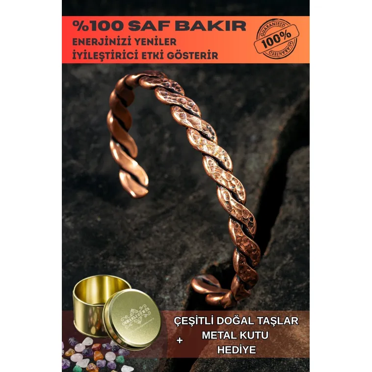 Saf Bakır Bileklik Otantik Model Örgü Metal Kutu Doğal Taşlar Kadın Erkek Kelepçe Saf Bakır Bileklik Otantik Model Örgü Metal Kutu Doğal Taşlar Kadın Erkek Kelepçe