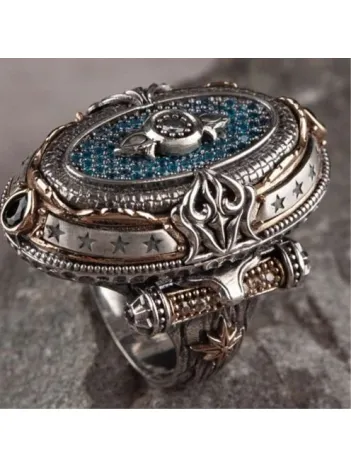 İslam Usta Tasarımı Şaheste Gümüş Erkek Yüzük