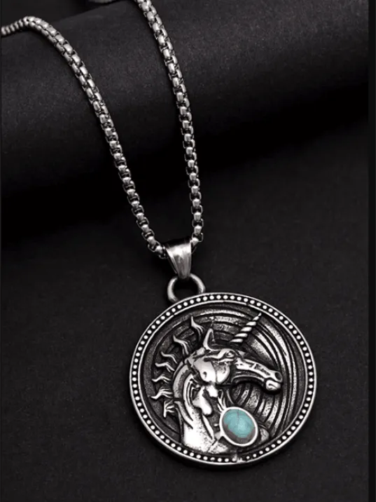 Unicorn Tek Boynuzlu At - Erkek Kolye - Unicorn Figürlü Erkek Çelik Kolye - 316 L Paslanmaz Çelik Unicorn Tek Boynuzlu At - Erkek Kolye - Unicorn Figürlü Erkek Çelik Kolye - 316 L Paslanmaz Çelik